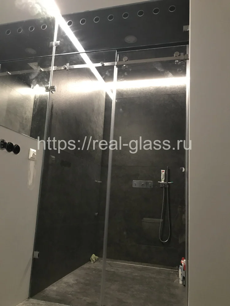 Откатная душевая Графит
