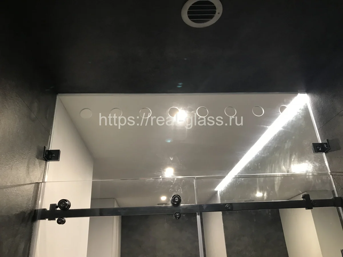 Откатная душевая Графит