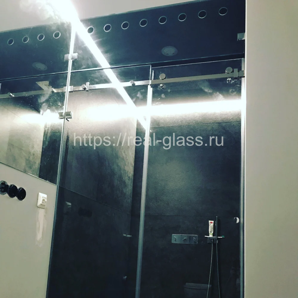 Откатная душевая Графит