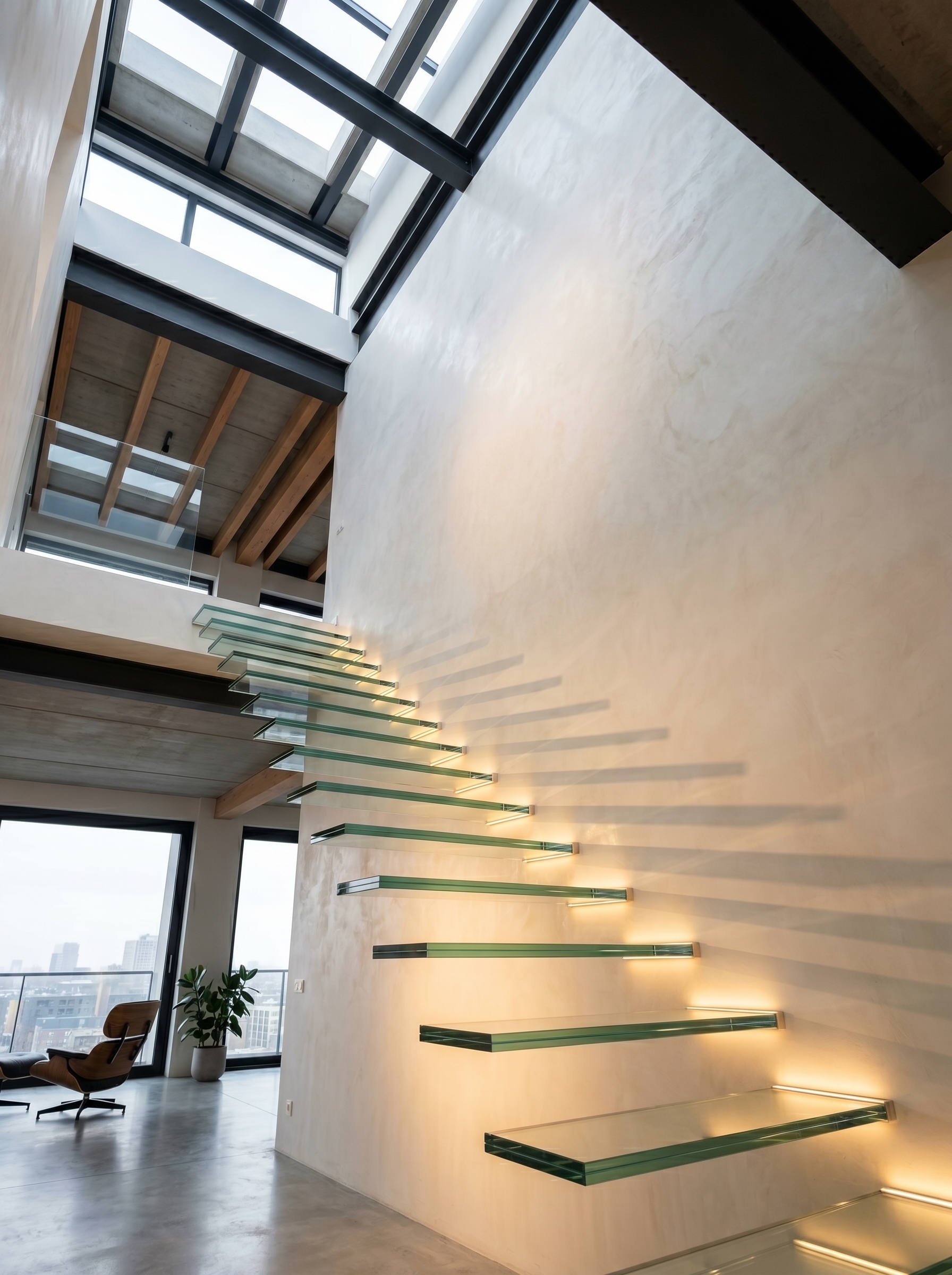 Glass stairs